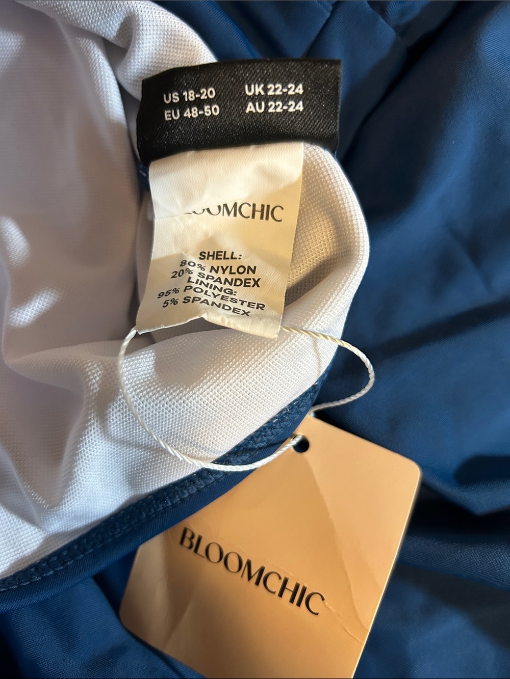 BloomChic NWT Halter Look Swim Short One Piece W/Built In Body W/ Bottoms, 18-20 - Picture 10 of 10